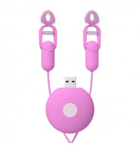 GALAKU - Nipple Clip Vibrators (Chargeable - Pink)